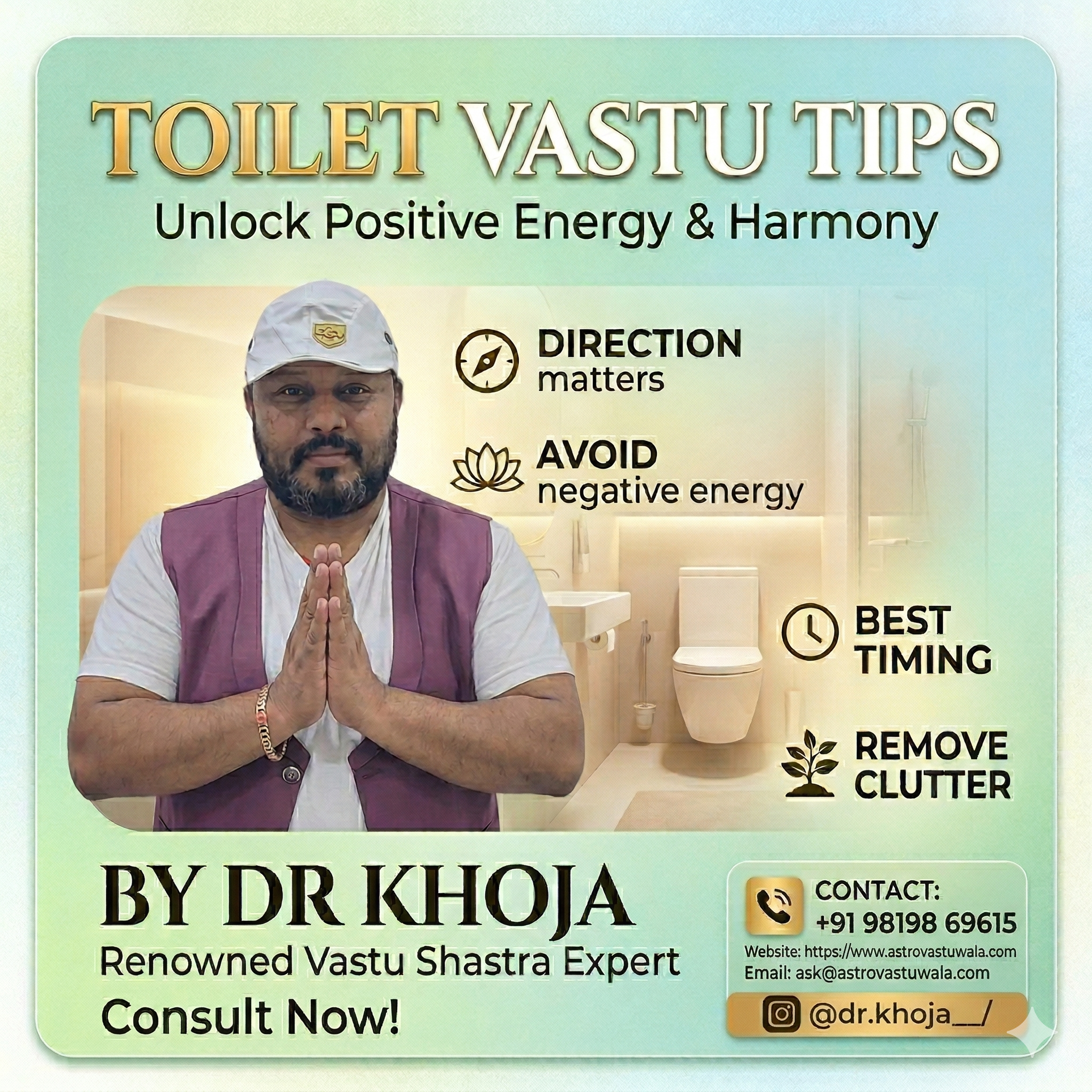 Toilet Vastu Tips by Dr Khoja | Bathroom Direction & Remedies